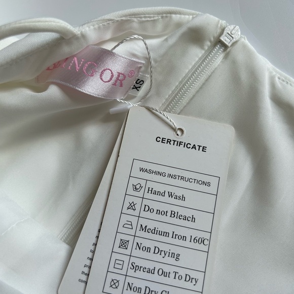 White Puff Sleeve Midi Dress with Square Neckline - Picture 16 of 16